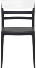 SİESTA MOON SANDALYE SİYAH ŞEFFAF TRANS.