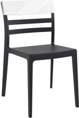 SİESTA MOON SANDALYE SİYAH ŞEFFAF TRANS.