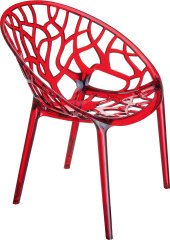 SİESTA CRYSTAL SANDALYE KIRMIZI TRANSPARAN