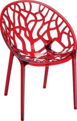 SİESTA CRYSTAL SANDALYE KIRMIZI TRANSPARAN