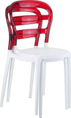SİESTA MİSS BİBİ SANDALYE KIRMIZI TRNS. BEYAZ