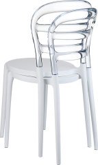 SİESTA MİSS BİBİ SANDALYE ŞEFFAF TRNS. BEYAZ