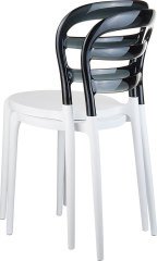 SİESTA MİSS BİBİ SANDALYE SİYAH TRANSPARAN * BEYAZ