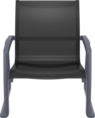 PACIFIC LOUNGE KOLÇAKLI TEKLİ  KOLTUK SİYAH KOYU GRİ