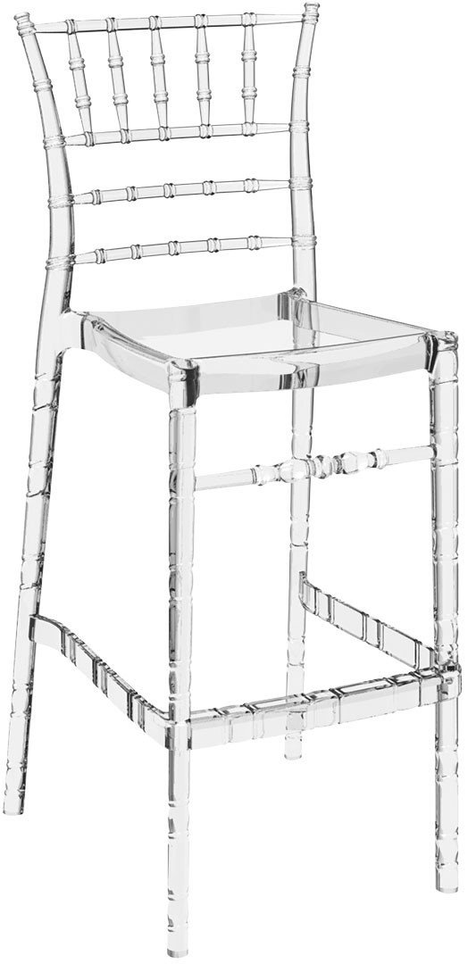SİESTA CHIAVARI BAR SANDALYESİ 75 CM ŞEFFAF TRANSPARAN