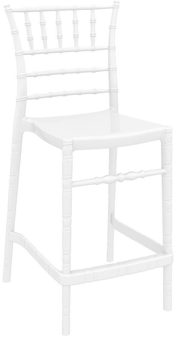 SİESTA CHIAVARI BAR SANDALYESİ 65 CM PARLAK BEYAZ