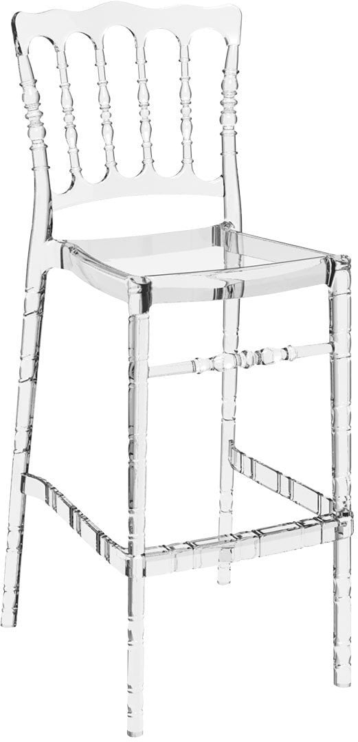 SİESTA CHIAVARI BAR SANDALYESİ 65 CM ŞEFFAF TRANSPARAN