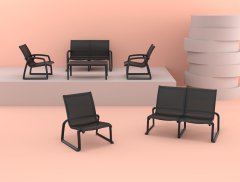 SİESTA PACİFİC LOUNGE SET (KOLÇAKLI) SİYAH .SİYAH