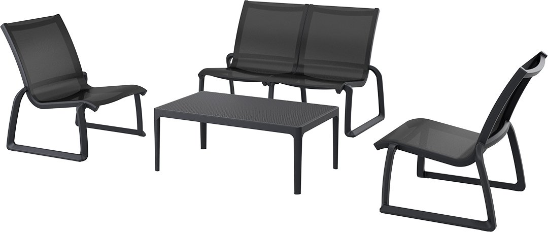 PACIFIC LOUNGE SET (KOLÇAKSIZ) SİYAH .SİYAH