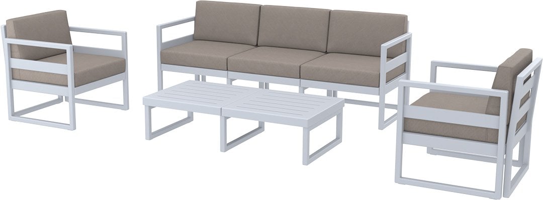 SİESTA MYKONOS LOUNGE XL SET / OTURMA GRUBU (MİNDERLİ) GÜMÜŞ GRİ
