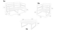 SİESTA MYKONOS LOUNGE SET / OTURMA GRUBU (MİNDERLİ) BEYAZ