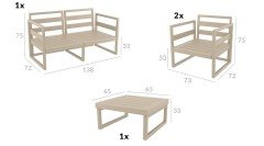 SİESTA MYKONOS LOUNGE SET / OTURMA GRUBU (MİNDERLİ) KUM GRİ