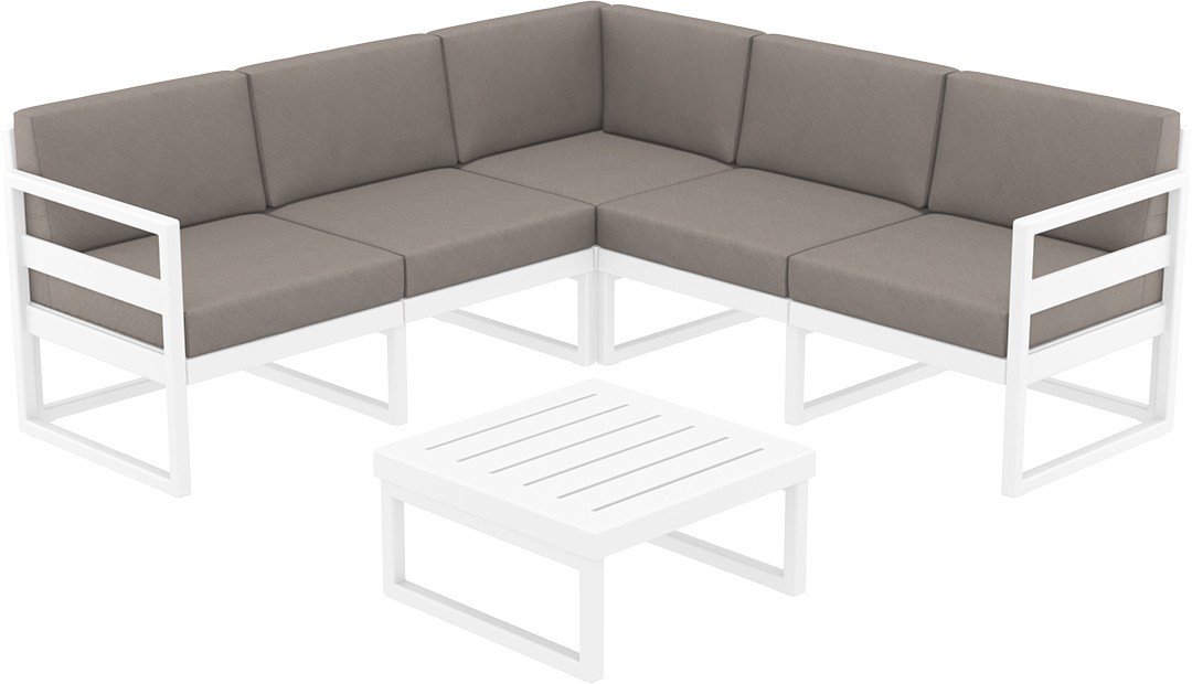 SİESTA MYKONOS LOUNGE KÖŞE SET/KOLTUK (MİNDERLİ) BEYAZ