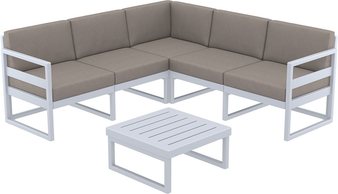 SİESTA MYKONOS LOUNGE KÖŞE SET/KOLTUK (MİNDERLİ) GÜMÜŞ GRİ