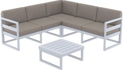 SİESTA MYKONOS LOUNGE KÖŞE SET/KOLTUK (MİNDERLİ) GÜMÜŞ GRİ