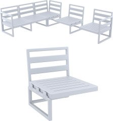 SİESTA MYKONOS LOUNGE KÖŞE SET/KOLTUK (MİNDERLİ) GÜMÜŞ GRİ