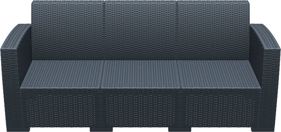 SİESTA MONACO ÜÇLÜ KOLTUK MİNDERSİZ KOYU GRİ