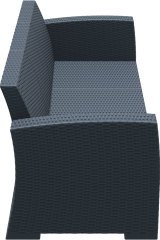 SİESTA MONACO ÜÇLÜ KOLTUK MİNDERSİZ KOYU GRİ