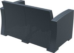 SİESTA MONACO İKİLİ KOLTUK MİNDERSİZ KOYU GRİ