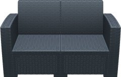 SİESTA MONACO İKİLİ KOLTUK MİNDERSİZ KOYU GRİ