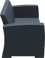 SİESTA MONACO İKİLİ KOLTUK MİNDERSİZ KOYU GRİ