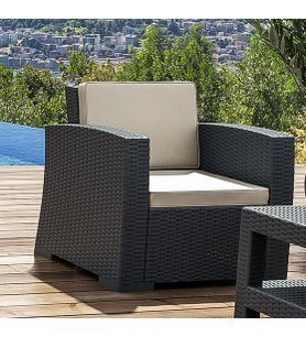 SİESTA  MONACO TEKLİ KOLTUK MİNDERLİ KOYU GRİ