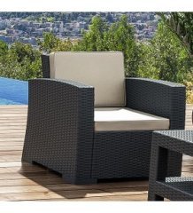 SİESTA  MONACO TEKLİ KOLTUK MİNDERLİ KOYU GRİ