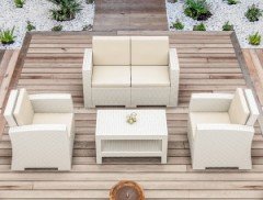 SİESTA MONACO LOUNGE SET MİNDERLİ BEYAZ