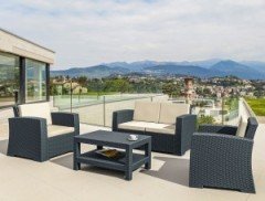 SİESTA MONACO LOUNGE SET MİNDERLİ KOYU GRİ