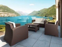 SİESTA MONACO LOUNGE SET MİNDERLİ KAHVERENGİ