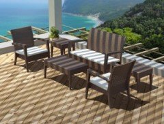 SİESTA MIAMI LOUNGE SET MİNDERLİ KAHVERENGİ