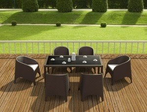 SİESTA TAHİTARUBA 6 KİŞİLİK MASA SANDALYE TAKIMI MİNDERLİ BEYAZ