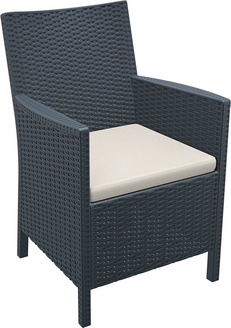 SİESTA VEGAFORNİA 6 KİŞİLİK MASA SANDALYE TAKIMI (KOLTUKLAR MİNDERLİ) KOYU GRİ