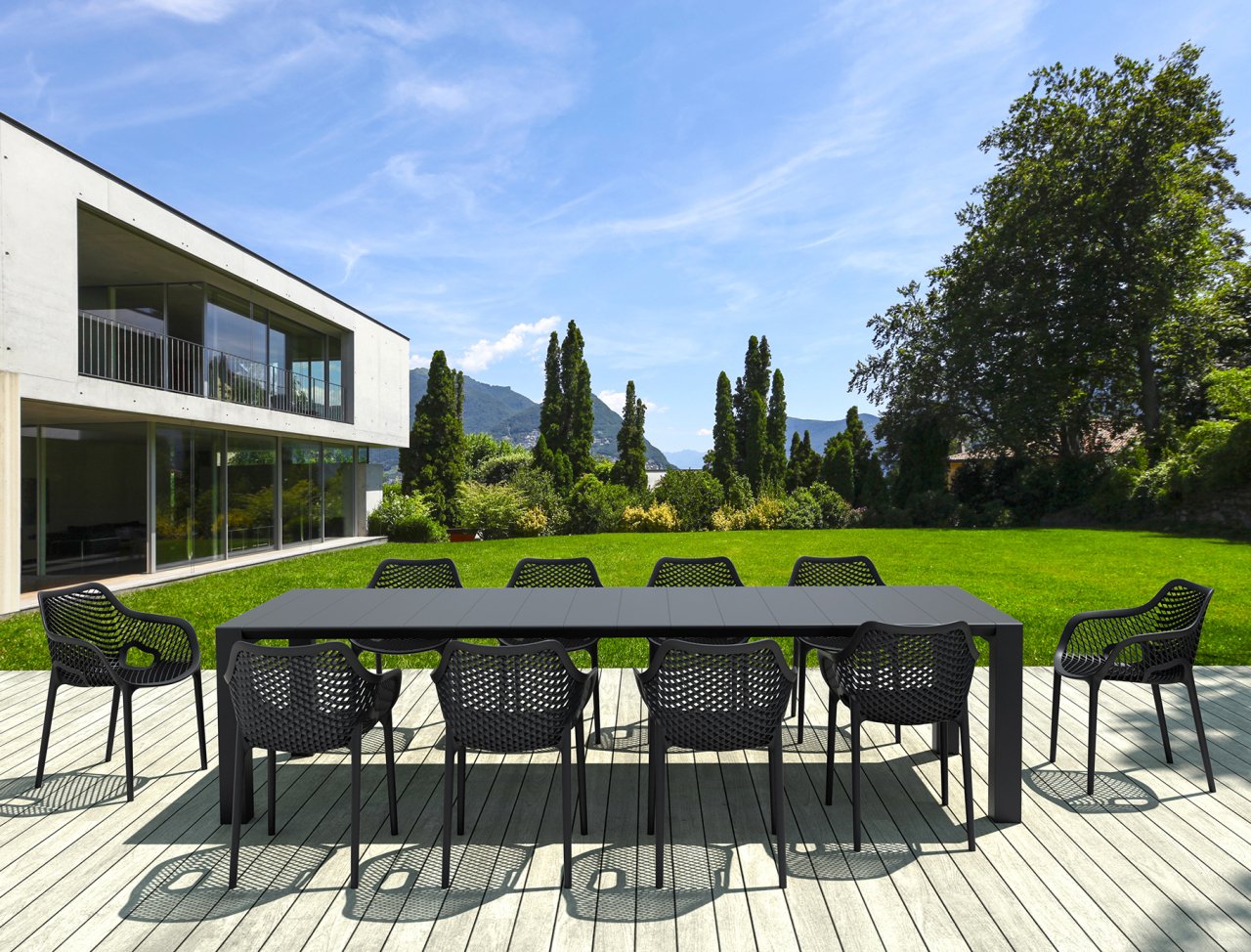 SİESTA VEGAIR 10 KİŞİLİK  MASA SANDALYE TAKIMI SİYAH